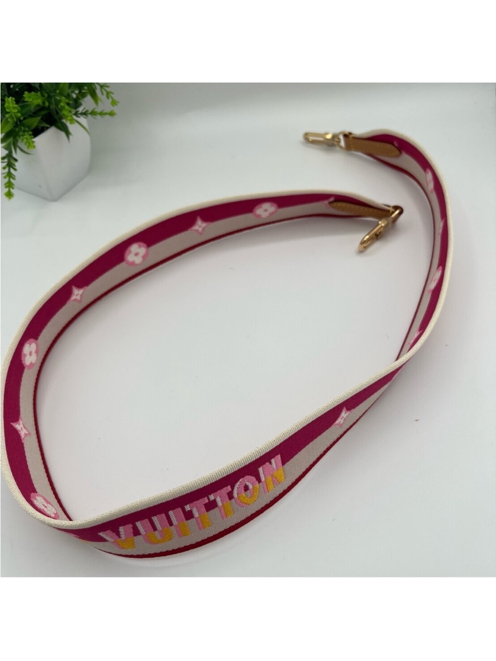 Louis Vuitton Jacquard Speedy Bandouliere 20 Shoulder Strap Fuchsia 💯 Authentic - Picture 6 of 11